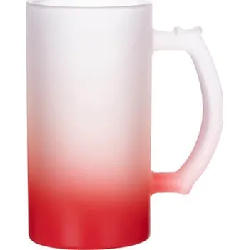 Sklenice Sklenice na pivo 470 ml s barevným gradientem matná - červená sublimace termotransfer