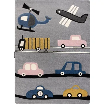 Koberec Hans Home Dětský kusový koberec Petit Toys cars grey - 120x170