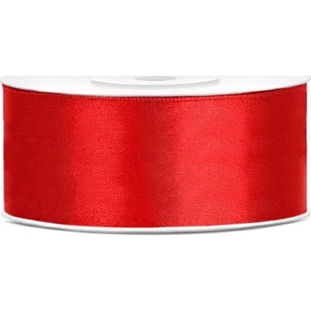 Atlasová stuha jednolící, šíře 25 mm barva: červená