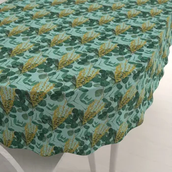 ubrus Dekorační oválný ubrus PML-088 Eukalypty na mátovém 50x100 cm