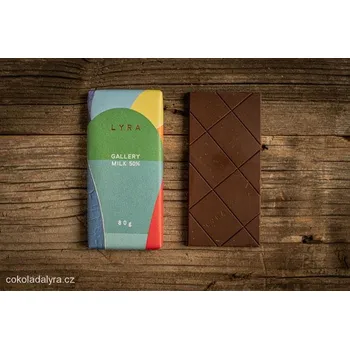 Čokoláda Lyra GALLERY MILK 50% Mléčná čokoláda 80 g