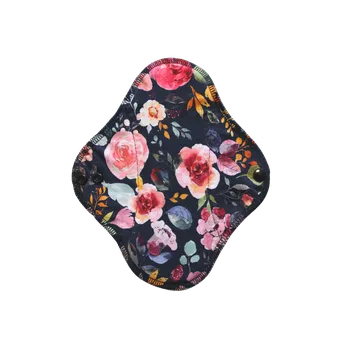 Menstruační vložka Breberky BIO Denní vložka (Bambusové froté s PUL) - Malované pivoňky (biobavlněný úplet s GOTS)