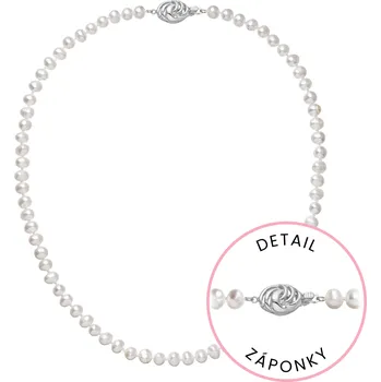 Náušnice Perlový náhrdelník z říčních perel se zapínáním z bílého 14 karátového zlata 822001.1/9265B bílý
