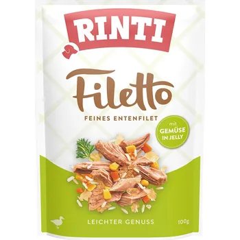 Krmivo pro psa 48ks-48x100g RINTI Filetto kapsičky v želé kachna se zeleninou vlhké krmivo pro psy