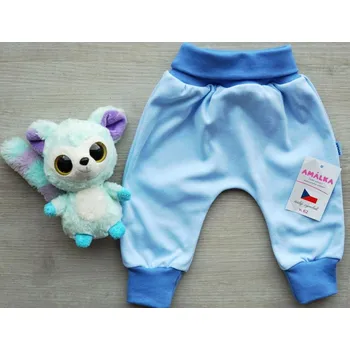 AMÁLKA Bavlněné, rostoucí kalhoty, modré Velikost: 68