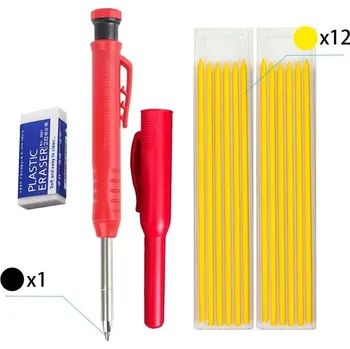 Grafitová tužka Multifunkční tužka pro truhláře s ořezávačem, s náhradními tuhami - Sada 20