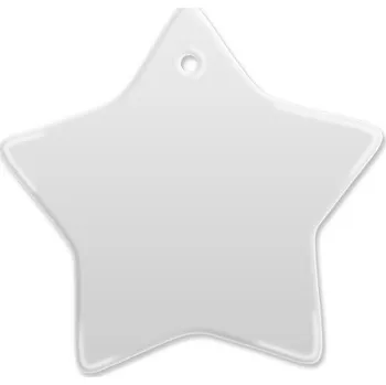 Vánoční ozdoba PRIME Keramická ozdoba 7,5 x 7,5 cm hvězda bílá