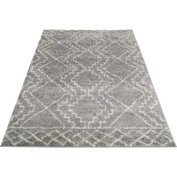 Koberec Makro Abra Kusový koberec Shaggy DELHI 3991A šedý stříbrný Rozměr: 60x100 cm