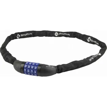 Zámek na kolo řetězový zámek M-WAVE kódový 3,5x900mm, černý Černá 900