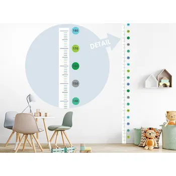 Samolepící dekorace Dětský metr pro kluky samolepka na zeď výška 150 cm