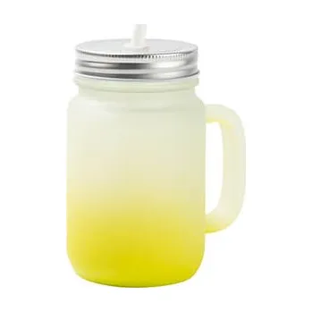 Sklenice Sklenice "Mason Jar" 350 ml matná - limetkově zelený gradient sublimace termotransfer