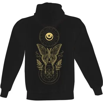 Pánská mikina Pánská mikina s kapucí s potiskem BOHO motýl s kapradím pánské