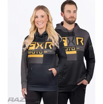Pánská mikina Pánská mikina FXR Moto Tech Pullover Hoodie Black Grey XXL