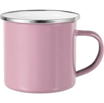 Kovový hrnek "Plecháček" 380 ml - růžový sublimace termotransfer