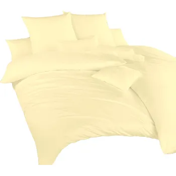 Povlečení DADKA VRACOV Krepové uni povlečení žluté 140 x 220, 70 x 90 cm zipový uzávěr