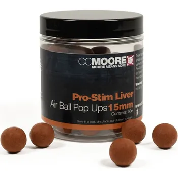 Boilies 50ks - Plovoucí Boilie CC Moore Pro-Stim Liver Air Ball Pop Ups 15mm
