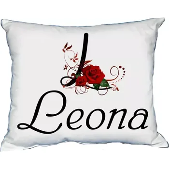 Dekorativní polštářek Polštář s dámským jménem LEONA Vínový (polštářek dámské jméno )