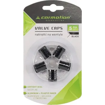 Čepička na ventilek CARMOTION (POLAND) | Čepičky ventilků hliníkové, 5 ks, černé, 63477BK