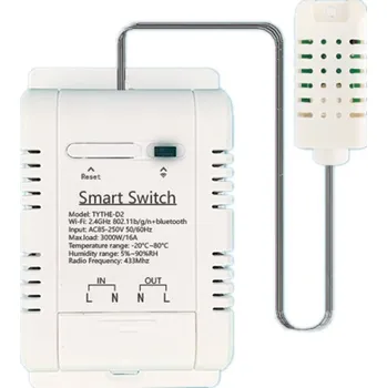 vypínač a zásuvka Tuya TH16 wifi spínač s čidlem S čidlem: SI7021 wifi termostat s měřením spotřeby energie