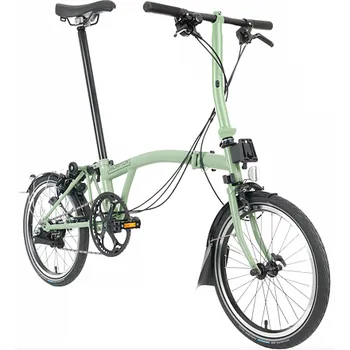 Skládací kolo Skládací kolo Brompton C Line jednobarevné Black Edition, Matcha Green typ řídítek S