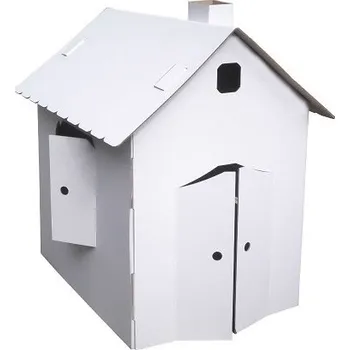 Dětský domeček Kartonový domeček z pětivrstvé vlnité lepenky, 920x630x950 mm, bílý