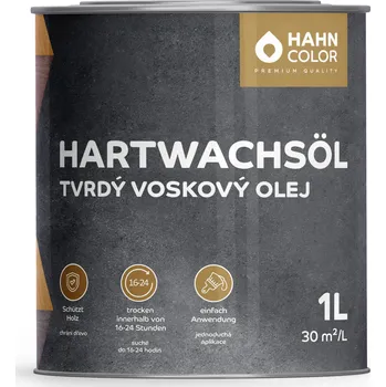 Olej na dřevo Hahn Color TVRDÝ VOSKOVÝ OLEJ HW-12 Eben - Ebenholz Velikost balení: 1L + dárek k objednávce nad 1000Kč