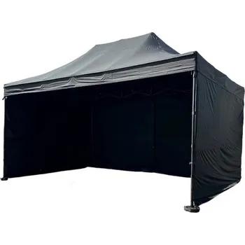 Zahradní stan Nůžkový párty stan 4x6 m /5 noh TENTino BIG HEXAGON EXTREME Barva opláštění: 11A - ČERNÁ