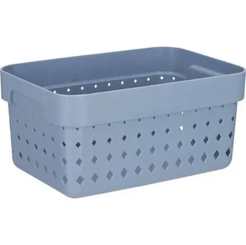 Úložný box košík SEOUL XL-organ., 24x16x10cm-sev.modrý, plast