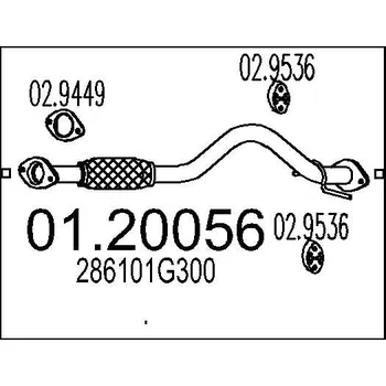 Auto-moto Výfuková trubka MTS 01.20056