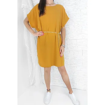 Dámské šaty Italian style Dámské letní šaty s páskem LA-3221D.YE Velikost: XS-XL