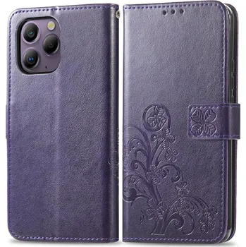 Pouzdro na tablet VSECHNONAMOBIL 75003 ART FLOWERS Peněženkový obal pro Blackview A96 fialový