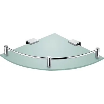 Drátěná police Nimco KIBO rohová police, nástěnná, sklo, chrom