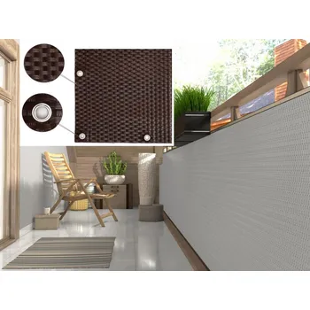 Balkonová ratanová zástěna s očky MALMO, mix hnědá, výška 90 cm šířka různé rozměry 1300 g/m2 MyBestHome Rozměr: 90x200 cm