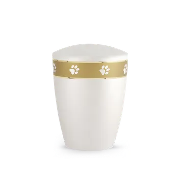 Smuteční dekorace Zvířecí urna Aurum Gold - Bílá 1,5l