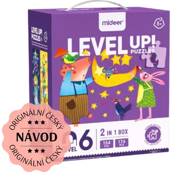 Puzzle Mideer LEVEL UP! 06 - Představte si svět puzzle 2v1 (154 a 176 dílků)