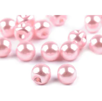 Knoflík Perla k našití / knoflík Ø8 mm - růžová sv. (20 ks)
