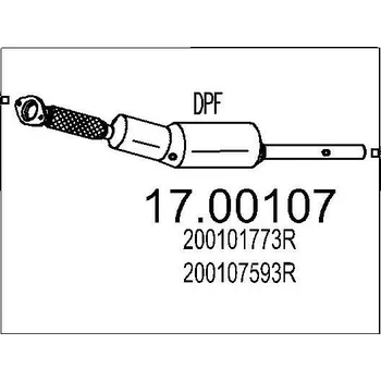 Filtr pevných částic Filtr pevnych castic, vyfukovy system MTS 17.00107