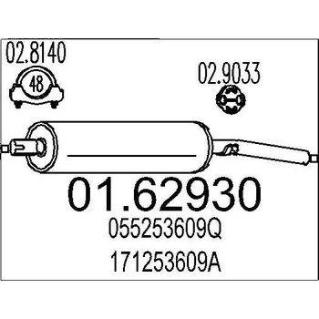 Tlumič výfuku Zadní tlumič výfuku MTS 01.62930