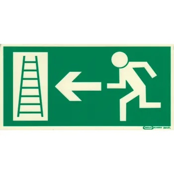 Únikový žebřík vlevo (FL samolepka 210x105 mm)