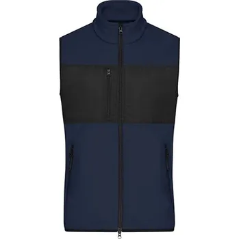 Pánská vesta James&amp;Nicholson Pánská fleecová vesta JN1310 Navy-Black 3XL