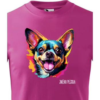 Chlapecké oblečení Dětské tričko Čivava, Barva Purpurová, Velikost 134 cm/8 roků, Canvas Dětské tričko 2554