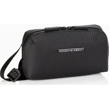 Cestovní taška PORSCHE DESIGN Studio Belt Bag Taška pánská etuje v setu s malou kapsou na zip černá (Stylová taška na opasek Porsche Design s nastavitelným ramenním popruhem a malou samostatnou kapsičkou.)
