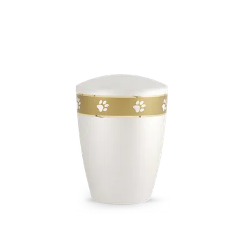 Smuteční dekorace Zvířecí urna Aurum Gold - Bílá 0,5l