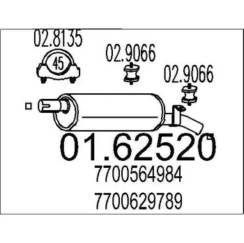 Tlumič výfuku Zadní tlumič výfuku MTS 01.62520