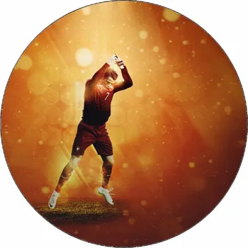 Jedlý papír na dort kulatý 19,5 cm, Cristiano Ronaldo silueta