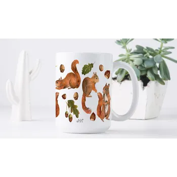 ePiPí Velký keramický hrnek 450 ml - Veverky