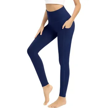 Dámské legíny Dámské legíny s vysokým pasem L Tmavě modrá