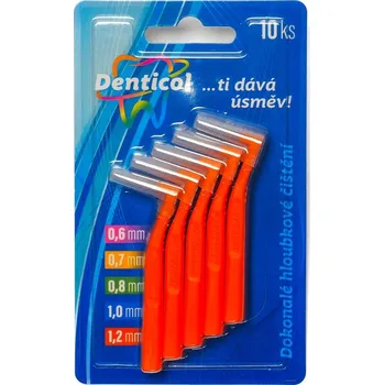Dentální hygiena Denticol Z01 vel. 1,2 mm - mezizubní kartáček zahnutý, 10ks