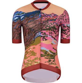 cyklistický dres RIVANELLE Cyklistický dres s krátkým rukávem - FREE ELITE LADY LIMITED EDITION - oranžová/vícebarevná XS