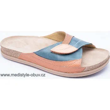 Dámská zdravotní obuv MEDISTYLE VESNA 4V-I18/1 pantofel modro-oranžový, --- - 38